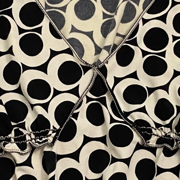 Max Studio Mini Black White Geometric Pattern Empire Waist A-Line Dress XS - Picture 10 of 12